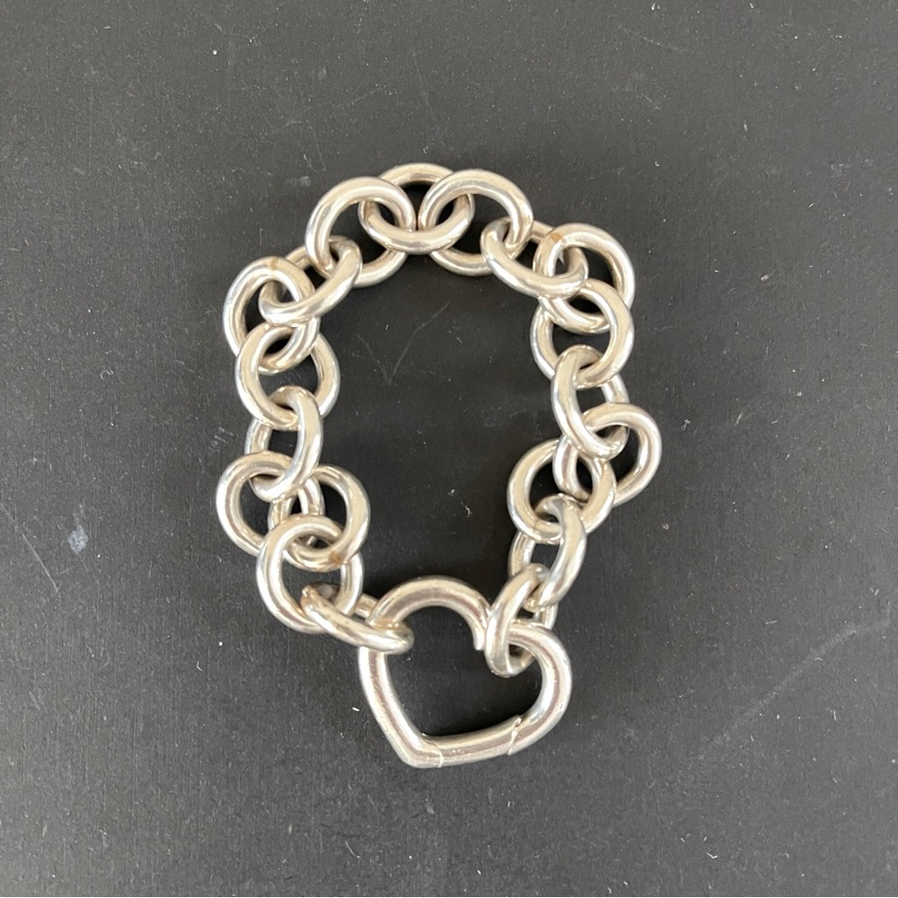 TIFFANY & CO. Open Heart Sterling Silver Bracelet